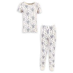 Touched by Nature 2-Piece Elephant Organic Cotton Pajama Set in Pink