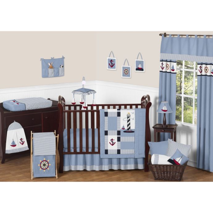 Sweet Jojo Designs Come Sail Away Crib Bedding Collection Bed