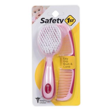 Safety 1st&reg; 2 Piece Easy Grip Brush And Comb in Pink. View a larger version of this product image.