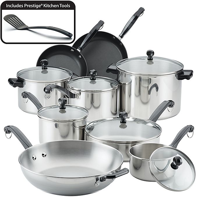 Farberware® Classic Series Stainless Steel 16-Piece Cookware Set | Bed Stainless Steel Cookware Bed Bath And Beyond