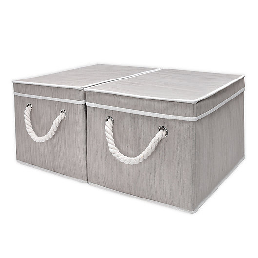 Alternate image 1 for We Think Fabric Storage Bins with Lids in Clay (Set of 2)