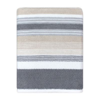 grey striped towels