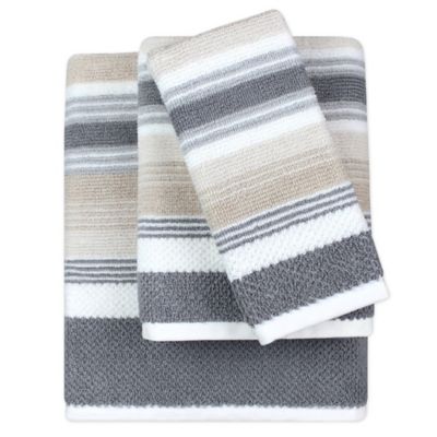 striped bath towel