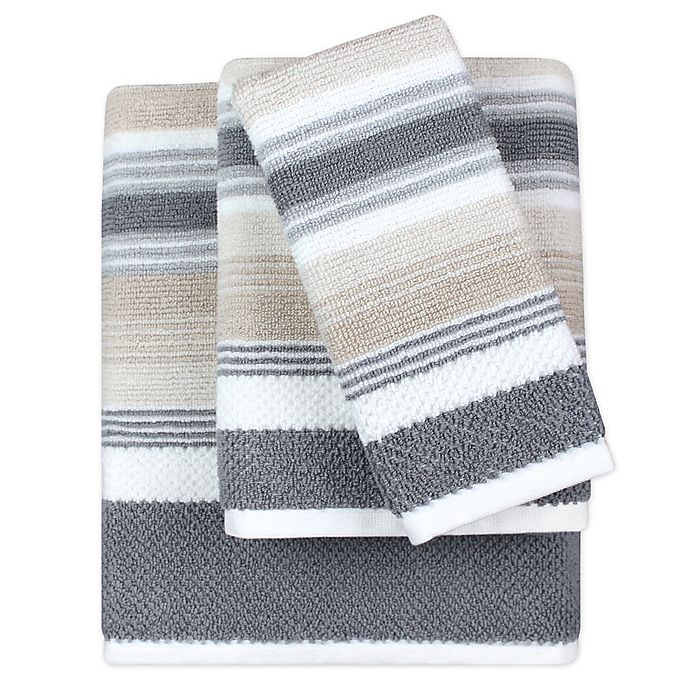 Alternate image 1 for KAS ROOM Zerena Striped Bath Towel Collection