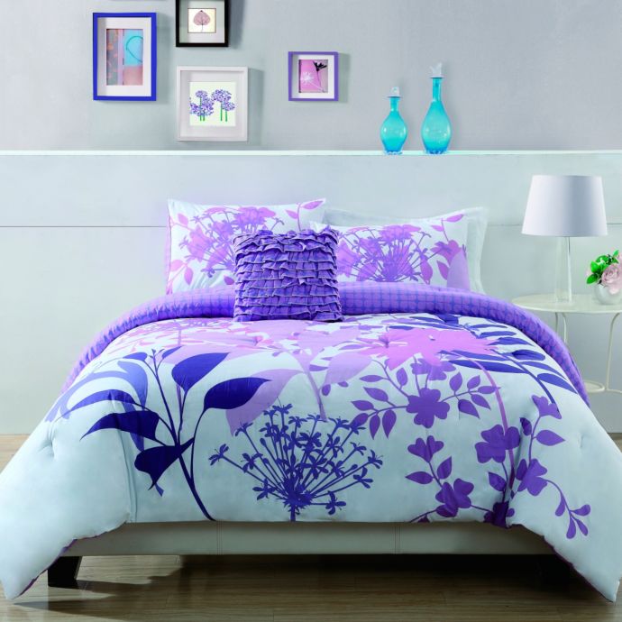 Lavender Shadow Botanical Comforter Set Bed Bath Beyond