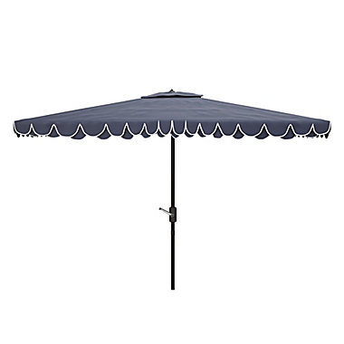 Safavieh Elegant 10-Foot Rectangle Valance Umbrella in Navy/White. View a larger version of this product image.