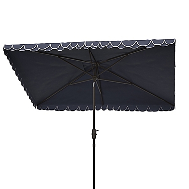 Safavieh Elegant 10-Foot Rectangle Valance Umbrella in Navy/White. View a larger version of this product image.