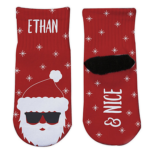 Alternate image 1 for Santa Character Personalized Toddler Christmas Socks