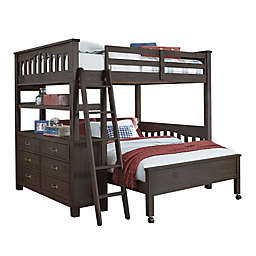 Hillsdale Furniture Highlands Full Loft Bed with Full Lower Bed in Espresso