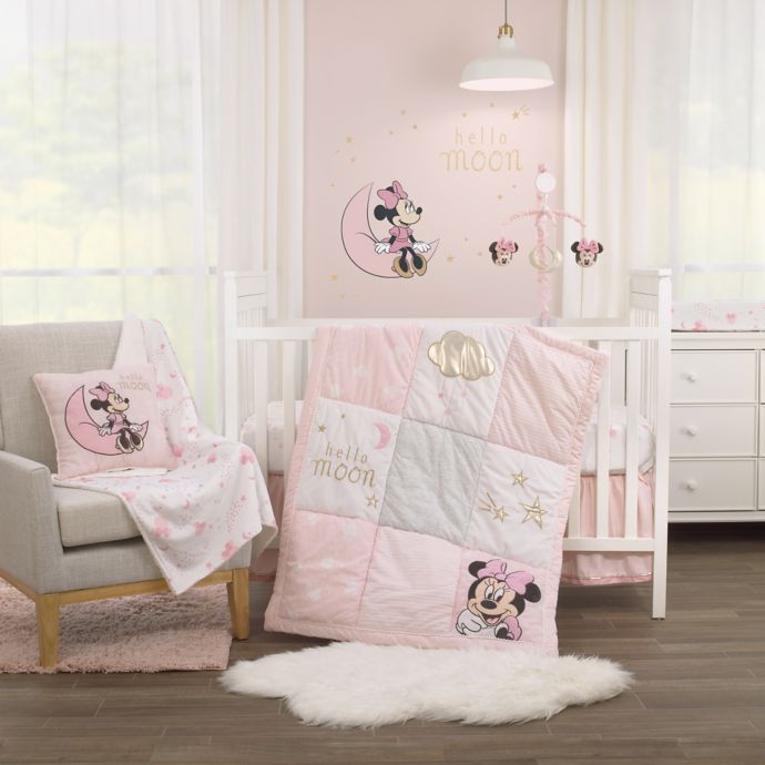 Disney Twinkle Twinkle Minnie Mouse 3 Piece Crib Bedding Set In