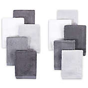 Little Treasure&reg; 10-Pack Luxurious Washcloths in Grey/White