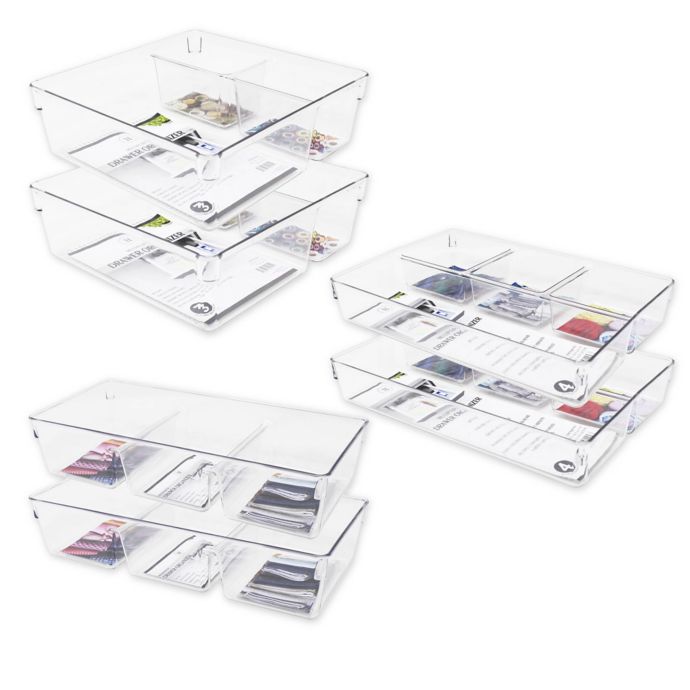 Heritage Multipurpose Drawer Organizer Bin Collection in Clear Bed