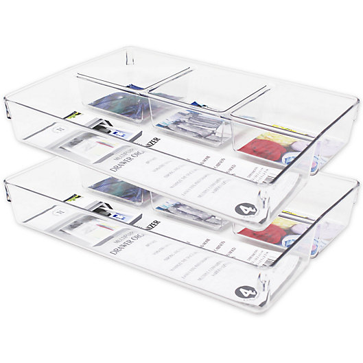 Alternate image 1 for Heritage 12-Inch Drawer Organizer Bins With Multiple Compartments (Set of 2)
