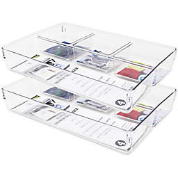 Heritage 12-Inch Drawer Organizer Bins With Multiple Compartments (Set of 2)