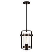 Quoizel Orion Ceiling Pendant Light in Black with Glass Shade