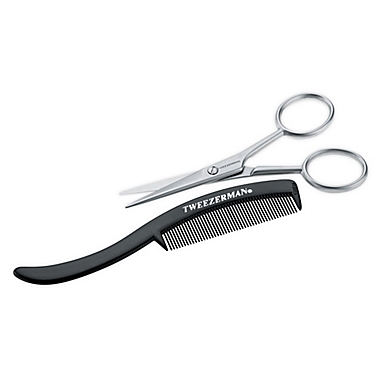 TWEEZERMAN&reg; GEAR Moustache Scissor &amp; Comb in Stainless Steel. View a larger version of this product image.