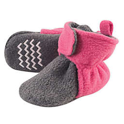 Hudson Baby&reg; Size 12-18M Fleece Booties in Pink/Grey