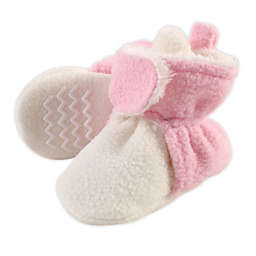 Hudson Baby® Size 12-18M Sherpa Booties in Cream/Pink