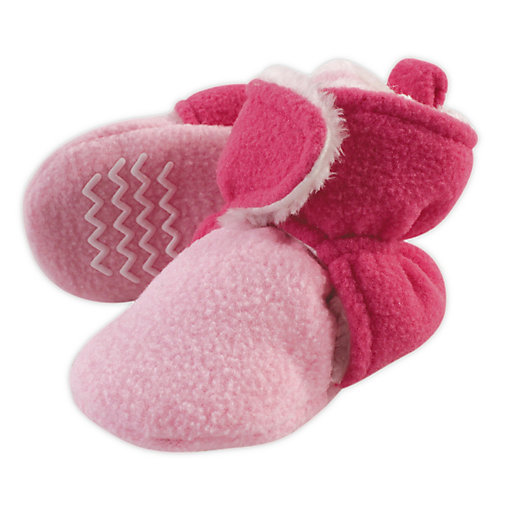 Alternate image 1 for Hudson Baby® Size 6-12M Sherpa Booties in Pink/Multi