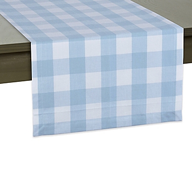 Buffalo Check 108-Inch Table Runner in Light Blue. View a larger version of this product image.