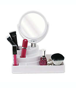 Organizador de poliestireno Splash® para cosméticos con espejo color blanco