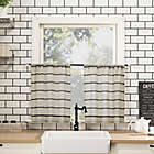 Alternate image 0 for Clean Window&reg; Twill Stripe 24-Inch Cafe Curtains in Black