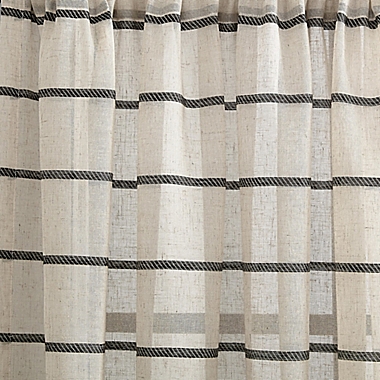 Clean Window&reg; Twill Stripe 24-Inch Cafe Curtains in Black. View a larger version of this product image.