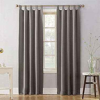Sun Zero&reg; Mariah 95-Inch Tab Top Curtain Panel in Grey (Single). View a larger version of this product image.