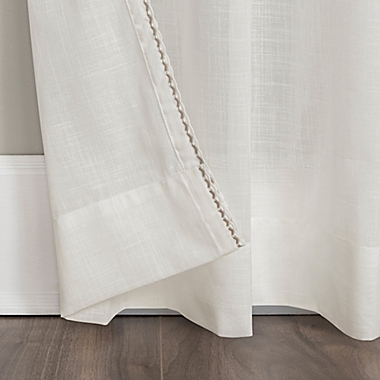 Archaeo&reg; Border Cotton Blend Sheer 84-Inch Window Curtain  Panel in White (Single). View a larger version of this product image.