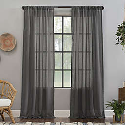 Clean Window® Crushed Texture Anti-Dust 84-Inch Sheer Curtain Panel in Grey (Single)