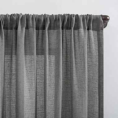 Clean Window&reg; Crushed Texture Anti-Dust 84-Inch Sheer Curtain Panel in Grey (Single). View a larger version of this product image.