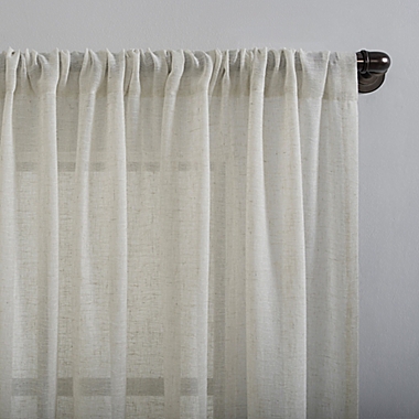 Clean Window&reg; Crushed Texture Anti-Dust 63-Inch Sheer Curtain Panel in Ecru (Single). View a larger version of this product image.