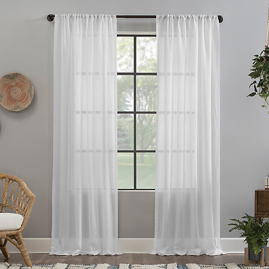 Alternate image 1 for Clean Window® Crushed Texture Anti-Dust 96-Inch Sheer Curtain Panel in White (Single)