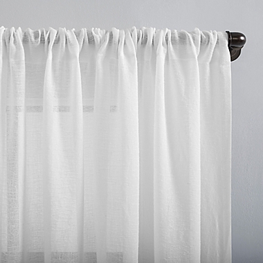 Clean Window&reg; Crushed Texture Anti-Dust 96-Inch Sheer Curtain Panel in White (Single). View a larger version of this product image.