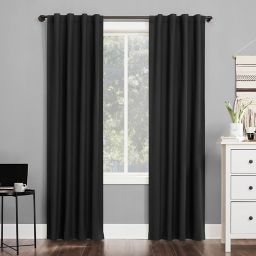 Sun Zero® Cyrus 63-Inch Back Tab 100% Blackout Window Curtain Panel in Charcoal (Single)