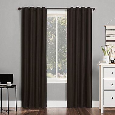 Sun Zero&reg; Cyrus 84-Inch Back Tab 100% Blackout Window Curtain Panel in Cocoa (Single). View a larger version of this product image.