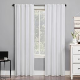Sun Zero® Cyrus 63-Inch Back Tab 100% Blackout Window Curtain Panel in White (Single)