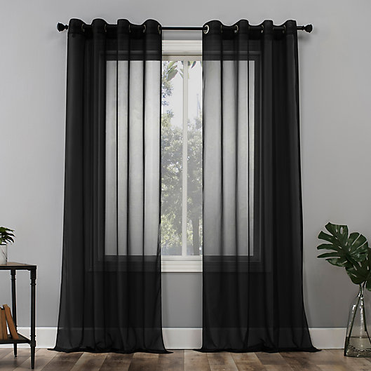 Alternate image 1 for No. 918® Emily 63-Inch Grommet Window Curtain Panel in Black (Single)