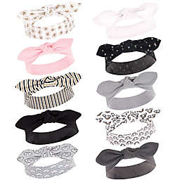 Hudson Baby® Size 0-24M 10-Pack Sunshine Knot Bow Headbands in Black/White