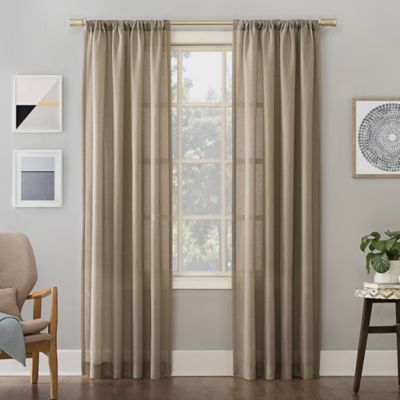 No.918&reg; Amalfi Linen Blend Textured 63-Inch Rod Pocket Curtain Panel in Taupe (Single)