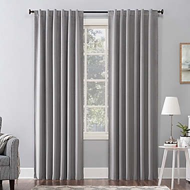 Sun Zero&reg; Amherst Velvet 96-Inch Thermal Blackout Window Curtain Panel in Grey (Single). View a larger version of this product image.