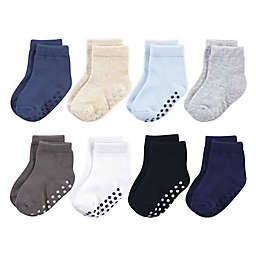 Touched By Nature® Size 2-4T 8-Pack Non-Skid Socks in Blue/Black
