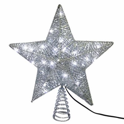 Kurt S. Adler Inc. 13.5-Inch Blinking LED 5-Point Tree Top Star in Silver