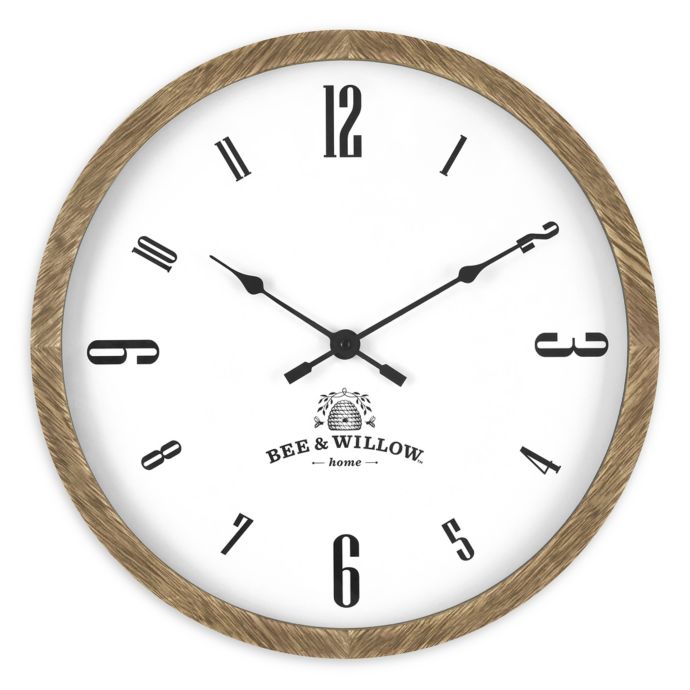 Bee & Willow 16Inch Wood Wall Clock in Natural Brown Bed Bath and