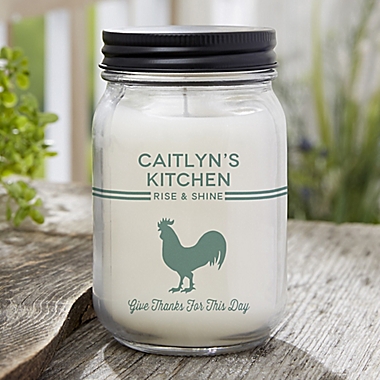 Farmhouse Kitchen Personalized Candle Jar. View a larger version of this product image.
