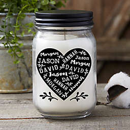 Farmhouse Heart Personalized Candle Jar
