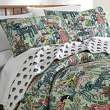 Joelle 3-Piece Reversible Full/Queen Quilt Set in Teal. View a larger version of this product image.