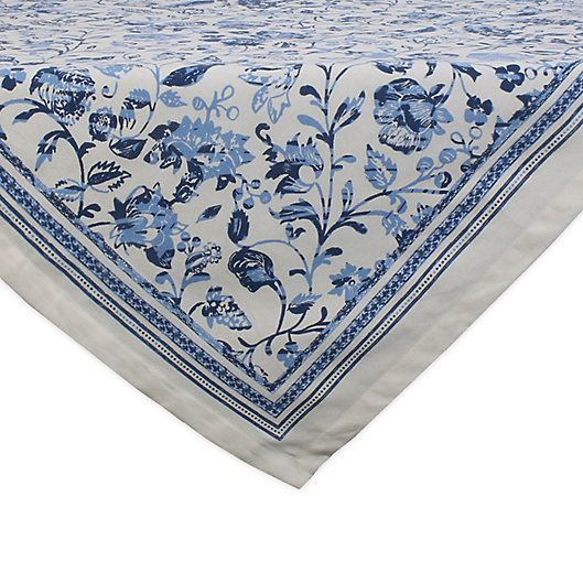 Alternate image 1 for Madiera 40-Inch Square Table Topper in Blue/White