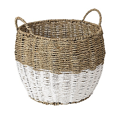 Honey-Can-Do&reg; Round Seagrass Nesting Baskets in Natural//White (Set of 3). View a larger version of this product image.