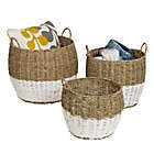 Alternate image 4 for Honey-Can-Do&reg; Round Seagrass Nesting Baskets in Natural//White (Set of 3)